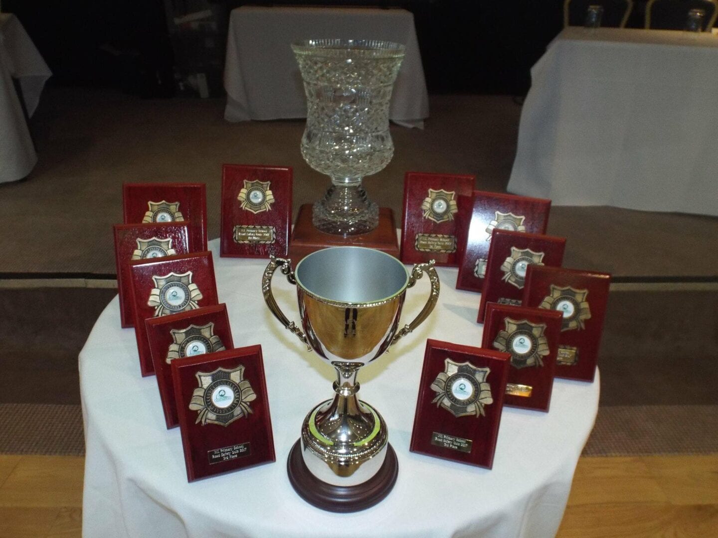 trophies from road safety quiz