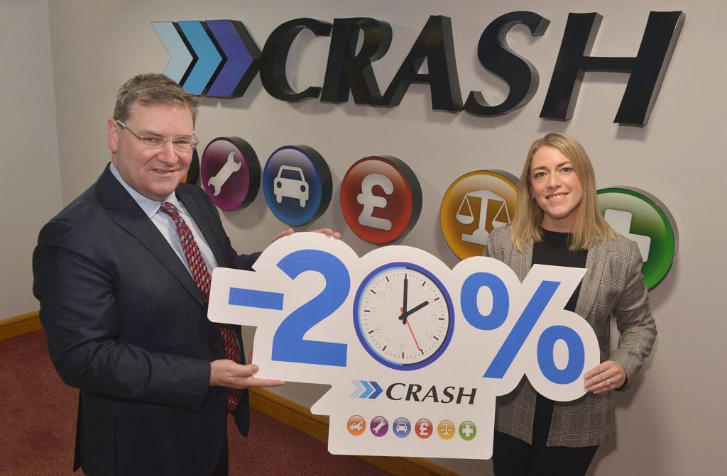 Jonathan Mckeown and Michelle Murphy presenting 20% reduction in staff hours - CRASH Services