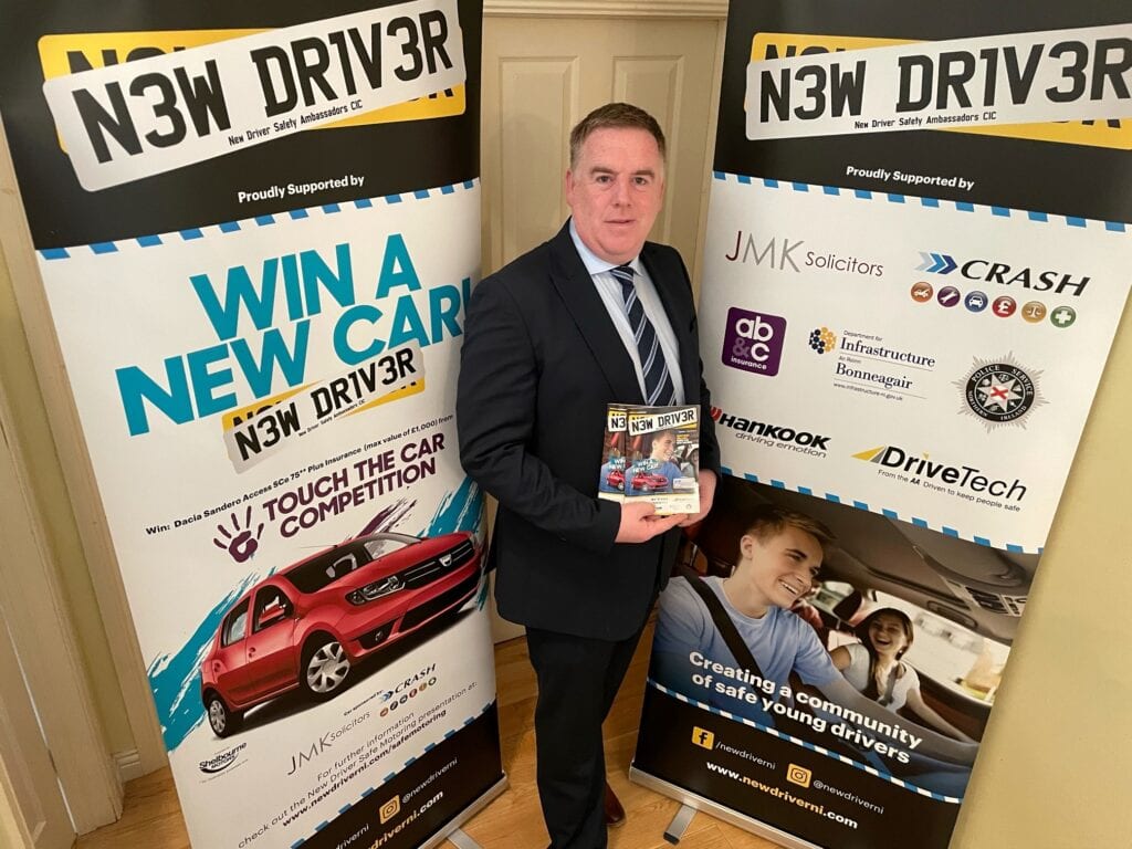 Stephen Savage from New Driver NI with sponsor crash services