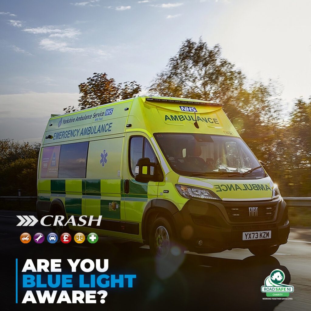 Know how to respond to emergency vehicles with blue lights and sirens
