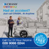Just call CRASH Services at any time after a car accident